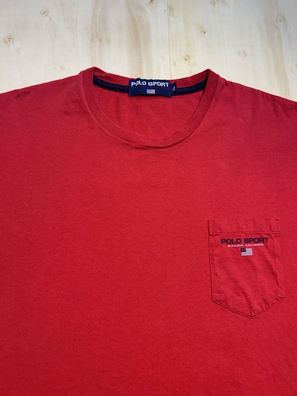 Vintage 90s Polo Sport Ralph Lauren Long Sleeve Pocket T-Shirt XL Red MINT